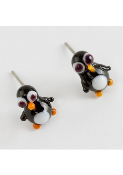 Penguen Cam Küpe