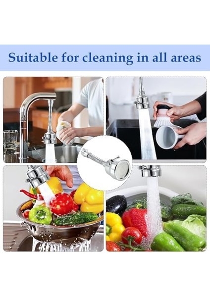 Hortumlu 360° Dönebilen 3 Kademeli Tasarruflu Musluk Başlığı – Mutfak, Banyo ve Lavabo Için Su Tasarrufu Sağlayan Krom Kaplama Başlık, Abs Malzeme, Ofis ve Ev Uyumu, Kolay Montajlı modelleri