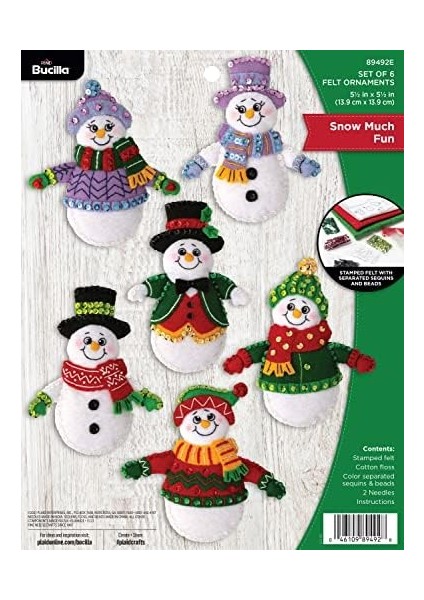 Kar Çok 89492E Keçe Uygulama Seti, Zanaat Projeleri Için Mükemmel, Sanat ve Zanaat, 6 Dikiş modelleri