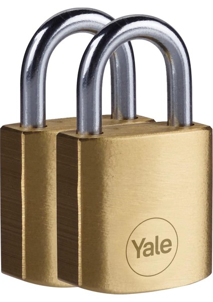 Y110B/30/115/2 - 30MM Pirinç Asma Kilit 2&apos;li Set - Koruma - Çelik Halka - 3 Anahtar