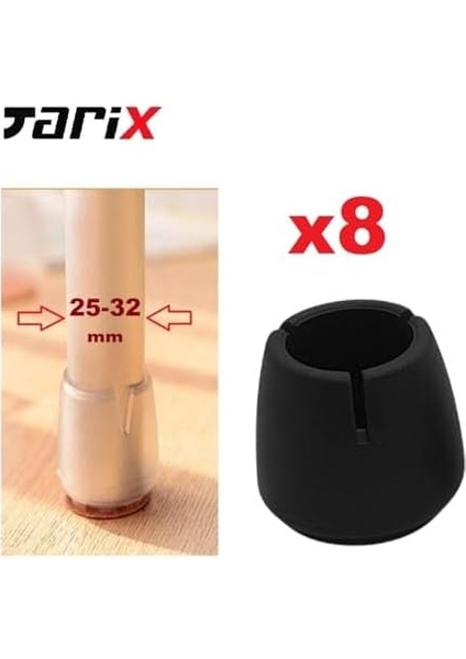 Pabucu,masa,koltuk,tabure Ayak Kılıfı 8 Adet Siyah (Large) fiyatları