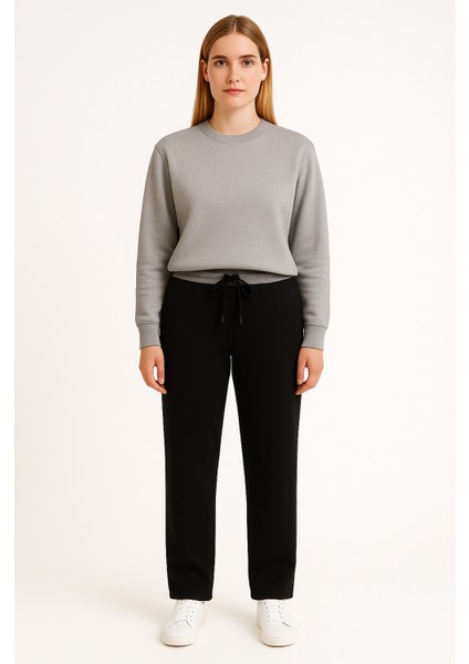 Clemantıs Kadın Organik Pamuk Likralı Futter Eşofman Altı Düz Renk modelleri