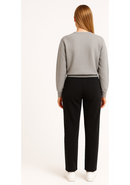 Clemantıs Kadın Organik Pamuk Likralı Futter Eşofman Altı Düz Renk indirimleri