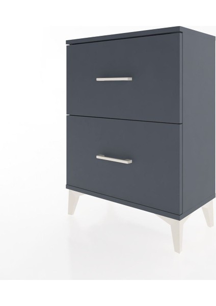 Arges Komodin 2 Çekmeceli 60X30X80 Antrasit-Antrasit modelleri