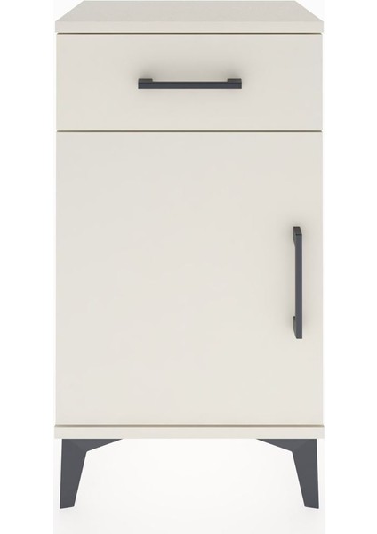 Arges Komodin Tek Raflı Tek Çekmeceli Tek Kapaklı 44X30X80 Aytaşı-Aytaşı