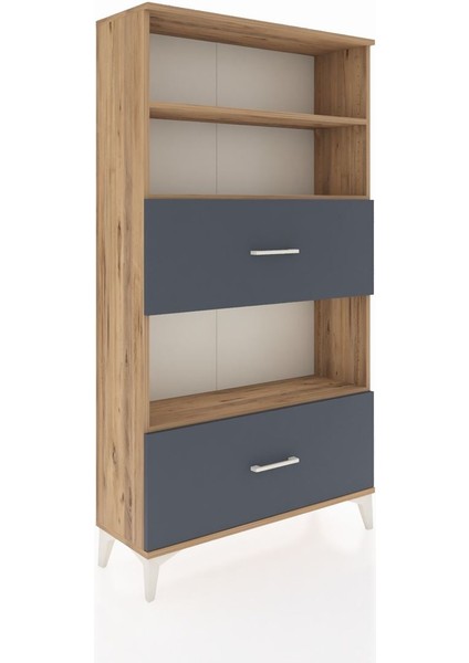 Arges Dolap 3 Raflı 2 Çekmeceli 88X30X163 Çam-Antrasit fiyatları