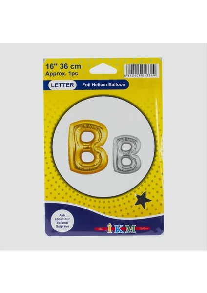 Gümüş Renkli 16*36 Harfli Folyo Balon