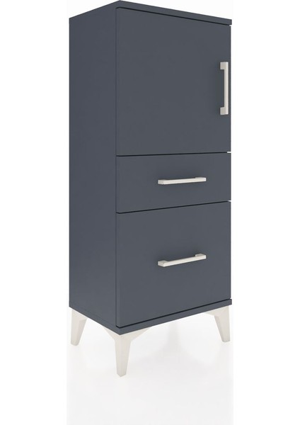 Arges Komodin 2 Raflı 2 Çekmeceli Tek Kapaklı 44X30X106 Antrasit-Antrasit fiyatları