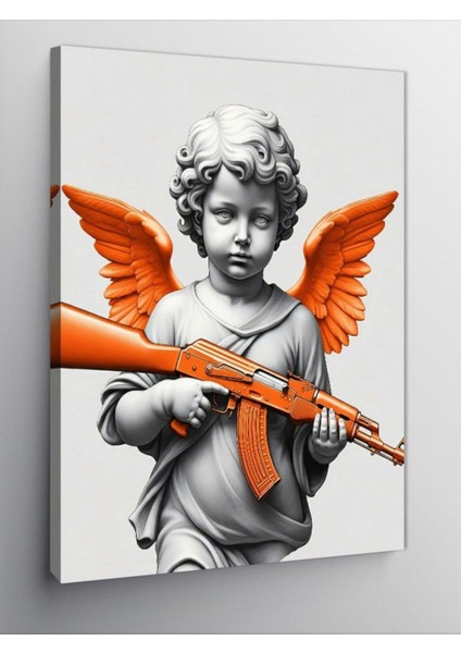 Kanvas Tablo Silahlı Melek Çocuk 70 x 100 CNVSDKEY-126482-70-100