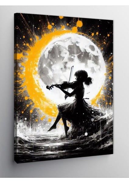 Kanvas Tablo Dolunayda Keman 70 x 100 CNVSDKEY-126317-70-100