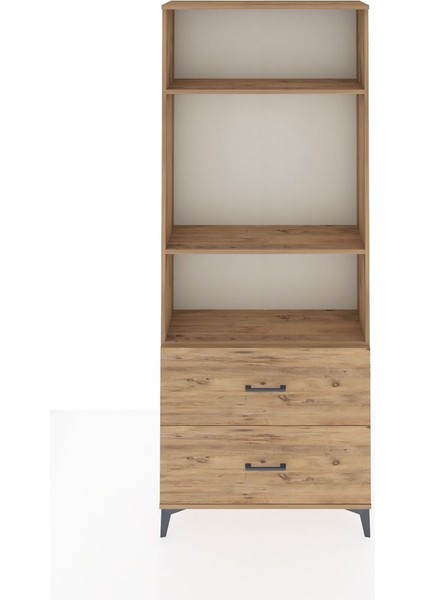 Arges Dolap 3 Raflı 2 Çekmeceli 88X30X221 Çam-Çam