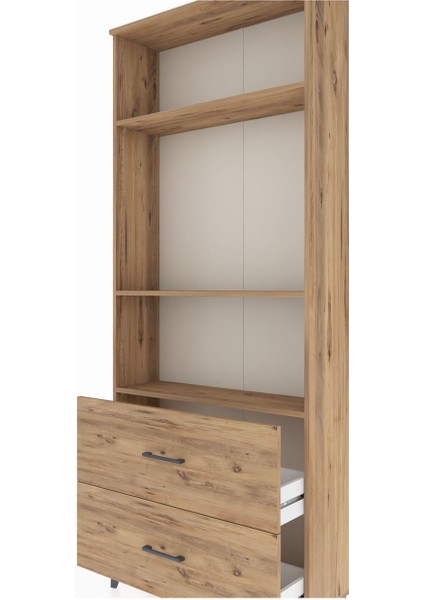 Arges Dolap 3 Raflı 2 Çekmeceli 88X30X221 Çam-Çam indirimleri