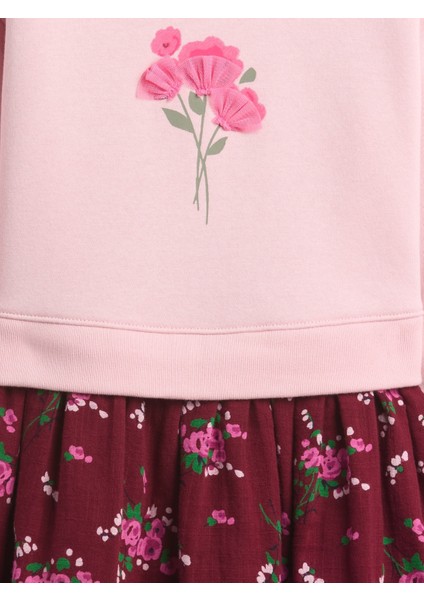 Kız Bebek Açık Pembe Vintage Soft Sweatshirt Elbise fiyatları