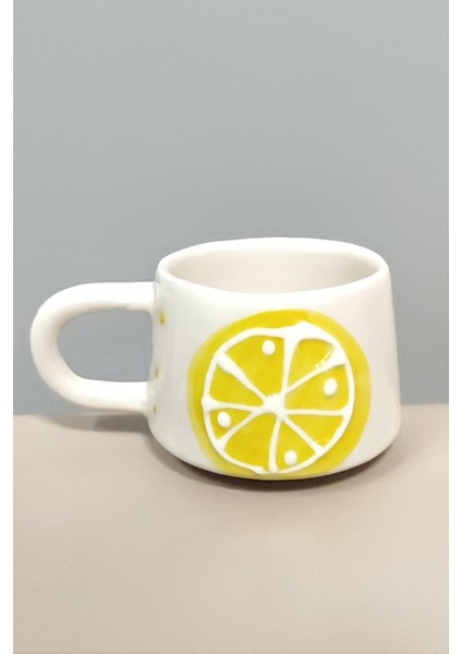 Limon Desenli Seramik Kupa