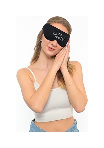 Siyah Pamuklu Uyku Maskesi Göz Bandı fiyatları