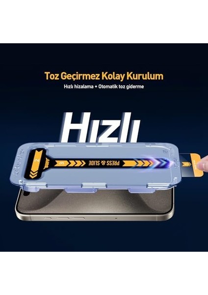 Labs 15 Serisi ile Uyumlu 5d 2 Adet Uygulama Aparatlı Ekran Temperli Cam ( 15 Pro Max) fiyatları