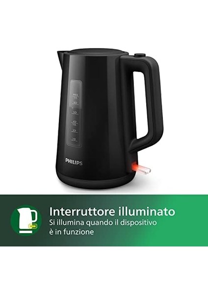 HD9318/20 Su Isıtıcı, 1.7 L Kapasite, 360° Döner Tabanlı, 2200W, Siyah modelleri