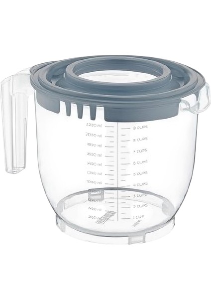 ml Çift Kapaklı Mikser Kabı – Kaydırmaz Ayaklı, Dayanıklı Plastik, Ergonomik Tasarım, Pratik ve Hijyenik Karıştırma Kabı