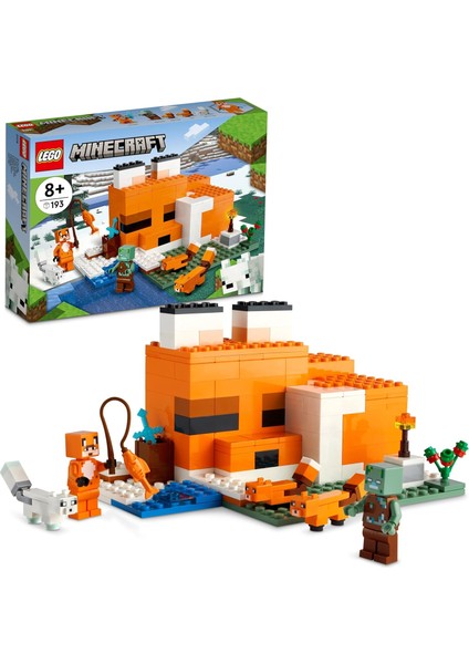 Minecraft® Tilki Kulübesi 21178 – Oyunlarını Seven Çocuklar Için Oyuncak Ev Içeren Yaratıcı Oyuncak Yapım Seti (193 Parça)