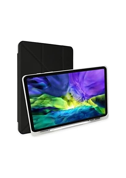 iPad 10.nesil 2022 10.9 Inç Uyumlu Tablet Kılıfı Katlanabilir ve Tablet Tutuculu Origami Kılıf Uyku Modlu (Siyah) modelleri
