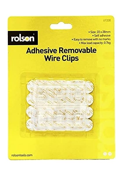 61338 12 Pc 22 x 28 mm Large Removable Adhesive Wire Clips fiyatları