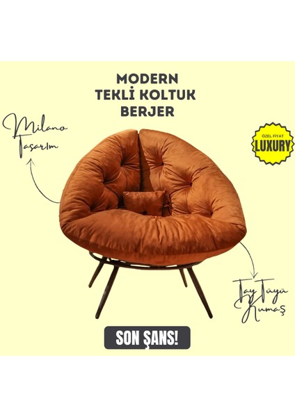 Aurelia Berjer | Riviera Collection | Modern & Zarif Tekli Koltuk Berjer | Rahat Dinlenme Koltuğu