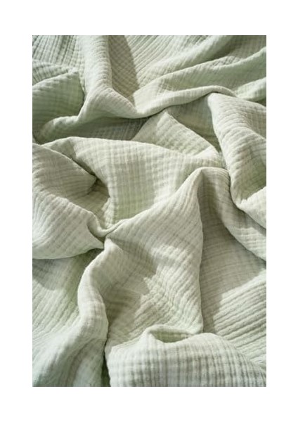 Yeşil 4 Katlı Müslin BATTANIYE%100 Pamuk Bebek & Çocuk Battaniye - Müslin Örtü modelleri