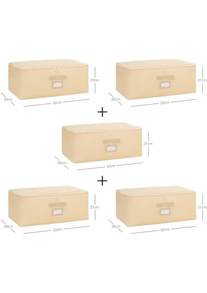 Home Textile 5&apos;li Orta Boy Bej Balıksırtı Hurç Set 52 x 28 x 21 cm fiyatları