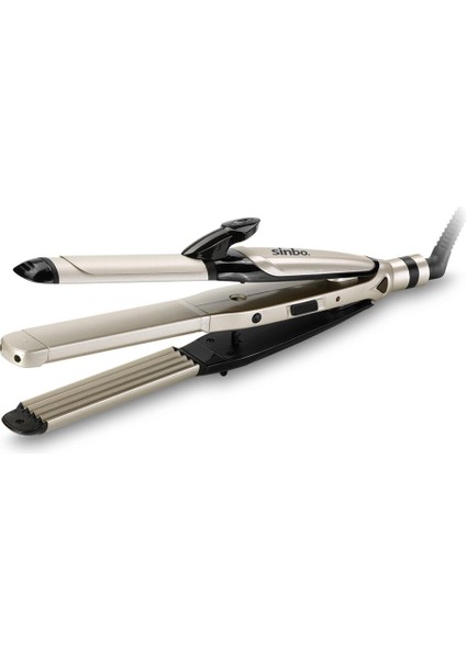 3in1=düzleştirici-Maşa-Gofre Saç Düzleştirici - Şekillendirici Makine Seramik Kaplama 360 Derece Kablo SHD-7046 (4172)