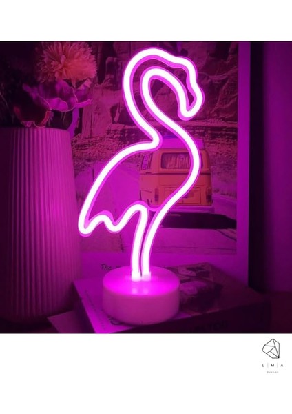 Dükkan Neon LED Işıklı Usb&apos;li Gece Lambası Neon LED Işıklı Masa Lambası Dekoratif Aydınlatma ( )