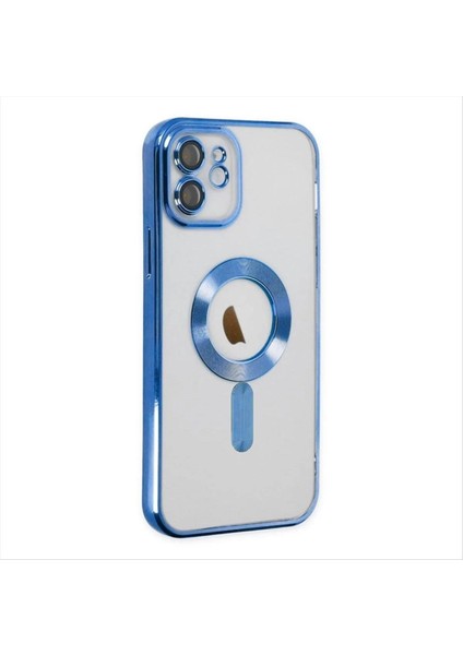 iPhone 12 Lüx Magsaff Lazer Silikon Kılıf (Kamera Korumalı)