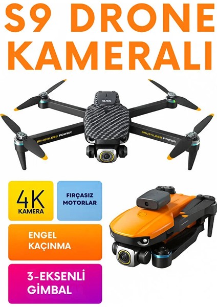 Wirmarkt Model S9 4K Kameralı Rc Uzaktan Kumandalı Çocuklar ve Sosyal Medya Çekimi Için Uygun, Katlanabilir Drone Mini Quadcopter Çanta Hediyeli modelleri