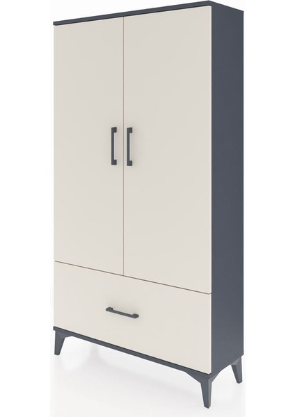 Arges Dolap 2 Raflı Tek Çekmeceli Tek Askılı 88X30X163 Antrasit-Aytaşı modelleri