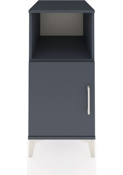 Kronos Komodin 2 Raflı Tek Kapaklı 44X59X96 Antrasit-Antrasit