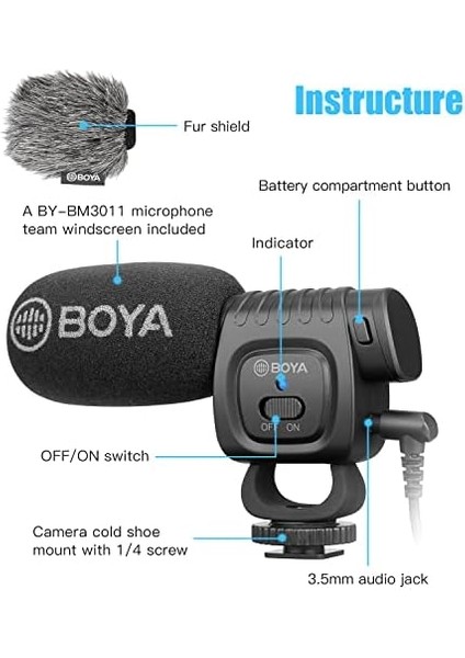 BY-BM3011 Kompakt Shotgun Mikrofon modelleri