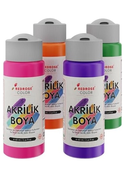 Rose Ara Renkler Akrilik 4&apos;lü Set 4X60 ml fiyatları