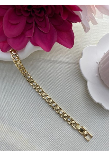 Çelik Altın Renk Zirkon Taş Bileklik fırsatları