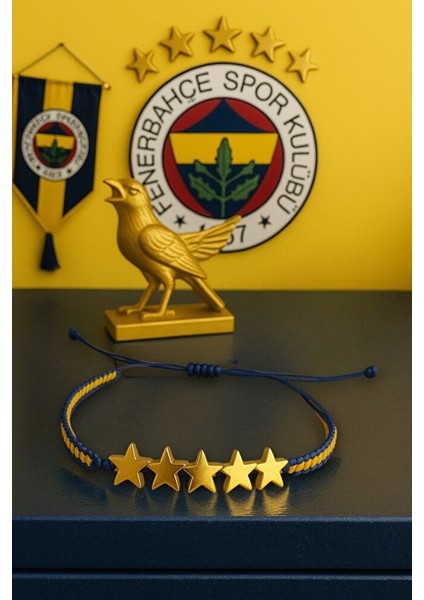 Fenerbahçe 5 Yıldız Taraftar Bilekliği - El Yapımı Ayarlanabilir