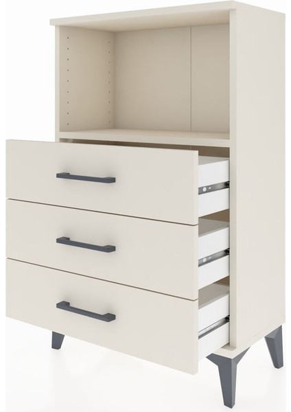 Arges Komodin Tek Raflı 3 Çekmeceli 60X30X96 Aytaşı-Aytaşı fırsatları