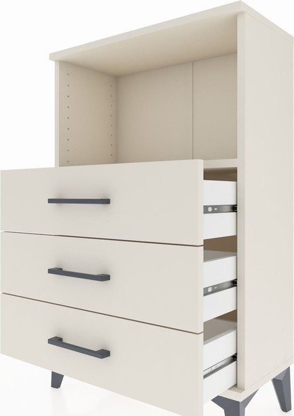 Arges Komodin Tek Raflı 3 Çekmeceli 60X30X96 Aytaşı-Aytaşı indirimleri