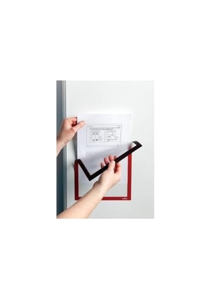 5 Adet Şömiz Manyetik Evrak Tutucu Şeffaf Magnet Şömiz Dosya 21X30CM A4 - Kırmızı Kenarlı modelleri