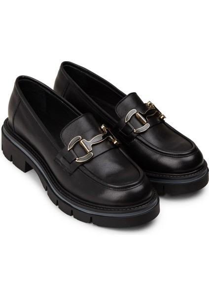 Kadın Hakiki Deri Siyah Loafer Ayakkabı - F2313ZSYHE01 fırsatları