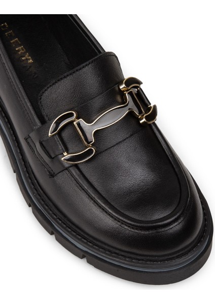 Kadın Hakiki Deri Siyah Loafer Ayakkabı - F2313ZSYHE01 indirimleri