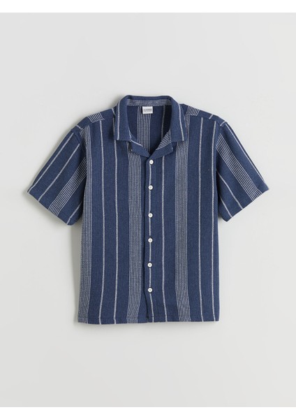 Yeni Sezon Çizgili Kısa Kollu Erkek Çocuk Gömlek