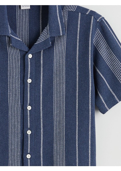 Yeni Sezon Çizgili Kısa Kollu Erkek Çocuk Gömlek modelleri