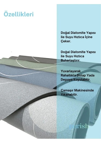 Siyah Renkli Su Emici Kaymaz Banyo Paspası, 2'li Set