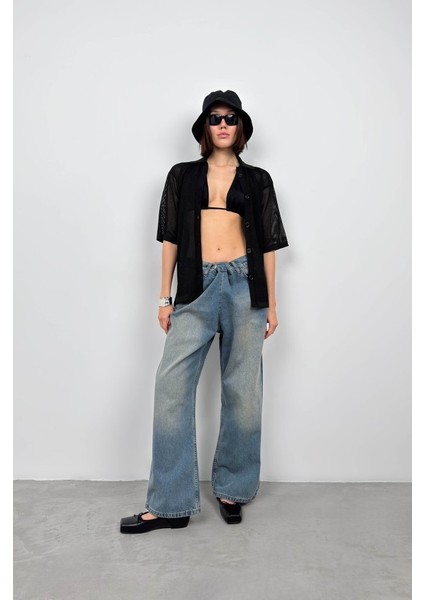 Polo Yaka Fileli Bluz