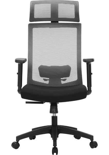 Ofis Koltuğu, File Kaplamalı Masa Sandalyesi, Ayarlanabilir Bel Desteği, Koltuk Başlığı ve Kolçaklar, 120&APOS;YE Kadar Ayarlanabilir Eğim Açısı, Gri OCN55BG, 6660 (97-105,5) cm