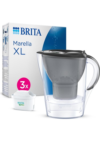 Marella Xl 3x Maxtra Pro All-In-1 Filtreli Sürahi Paketi Pro - Grafit (3.5 Lt)