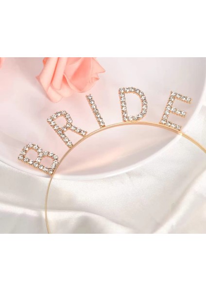 Altın Gold Renk Bekarlığa Veda Kristal Taş Bride Tacı Ithal 16X10 cm (4172) modelleri